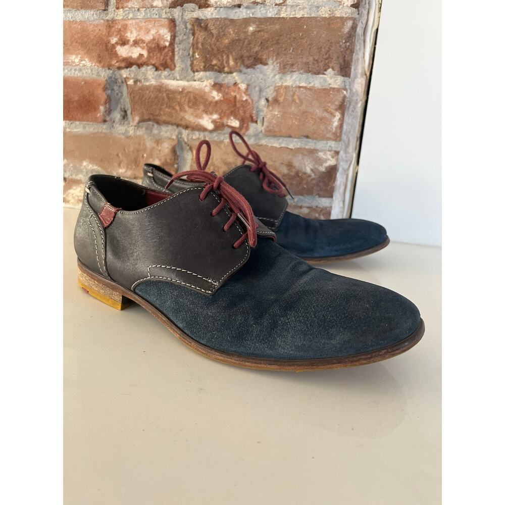 Gardell by Lloyd Germany Blue Leather Oxford Suede Oxford Men's Size 7/EU 40.5